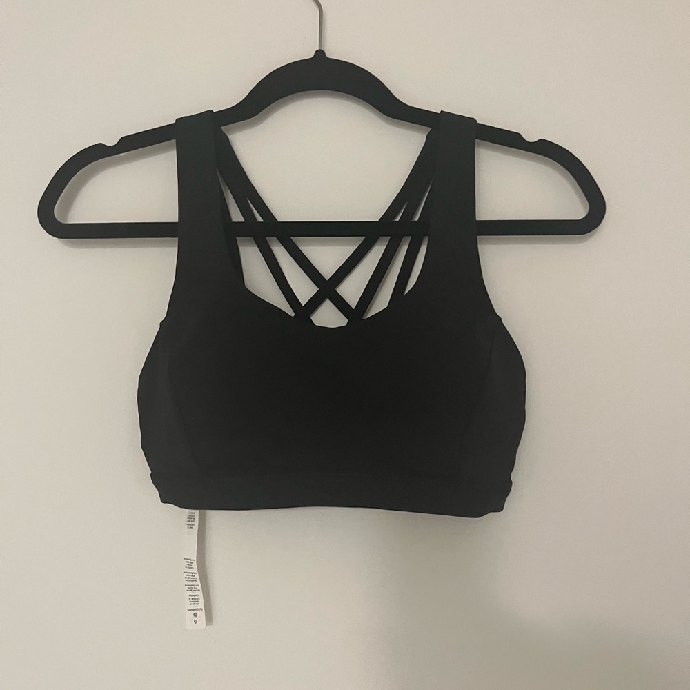 Lululemon Black Strappy Sports Bra Size 6